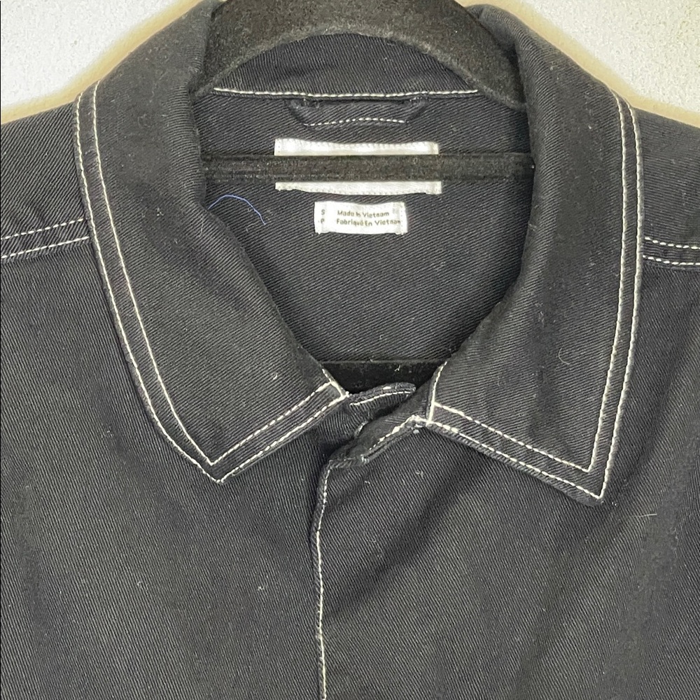 Urban Outfitters Contrast Stitch Button-Down Overshirt White Stitching - Picture 5 of 9